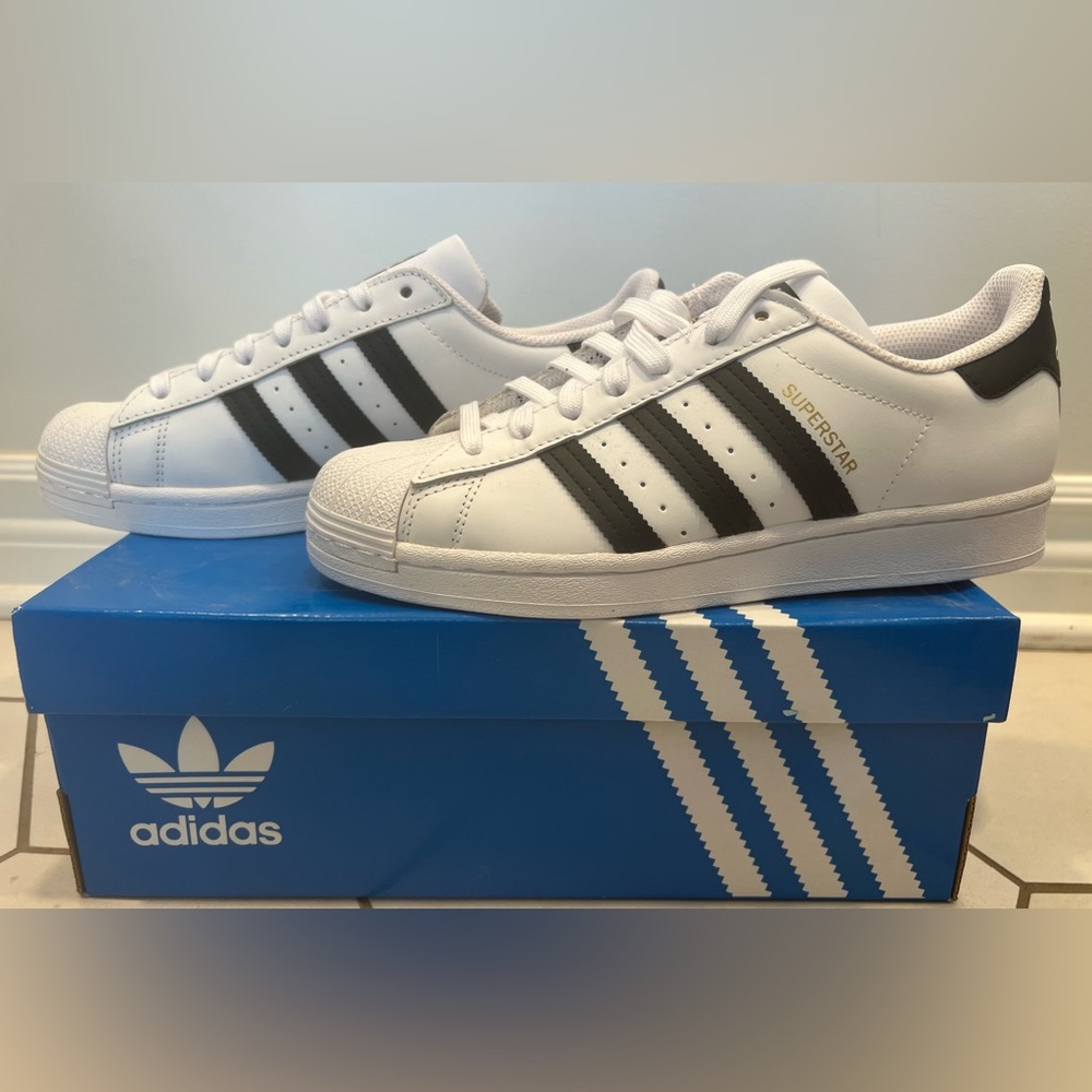 Adidas Superstar Originals White and Black Sneakers Brand New